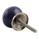 Purple Striped Small Ceramic Drawer Knob
